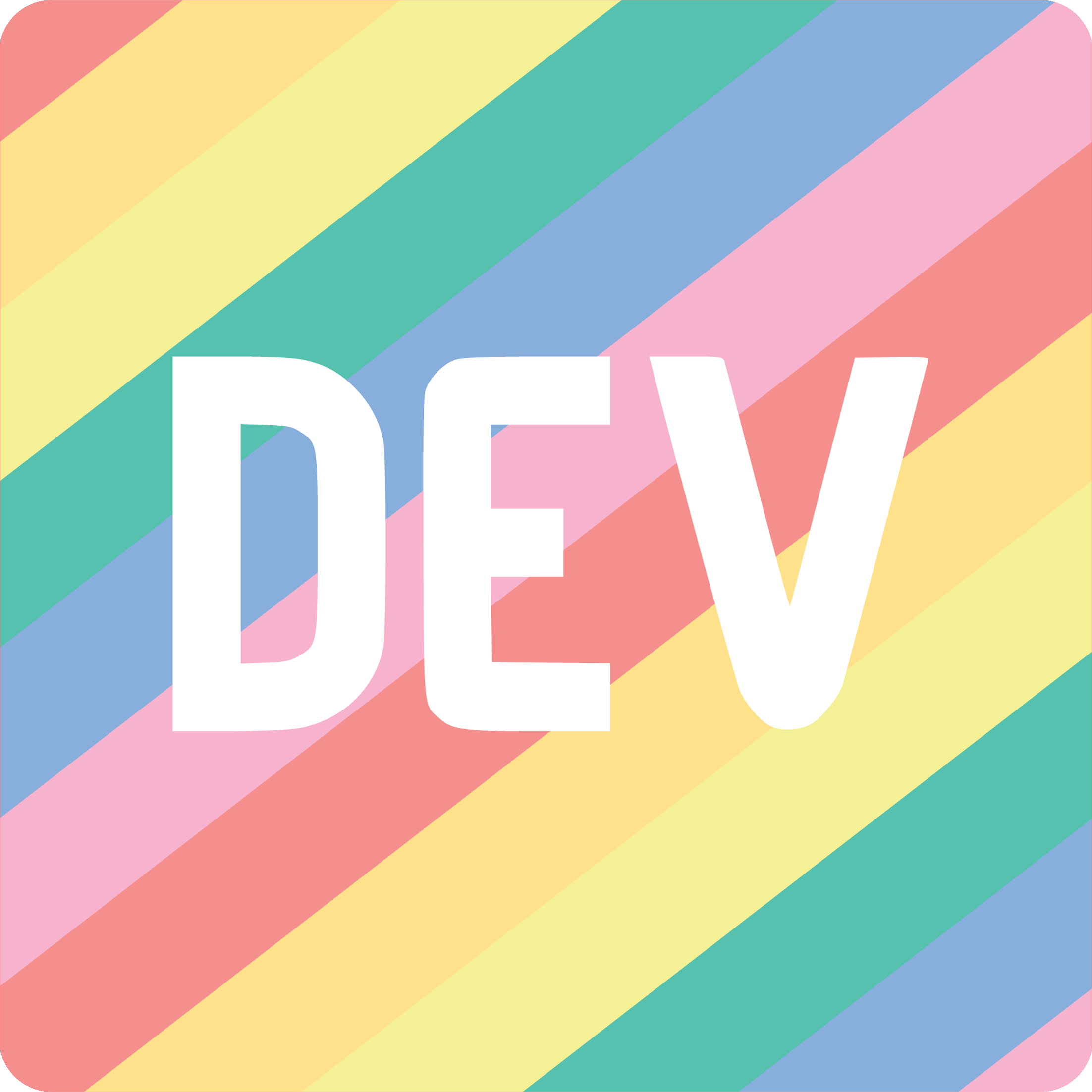 DEV logo, rainbow